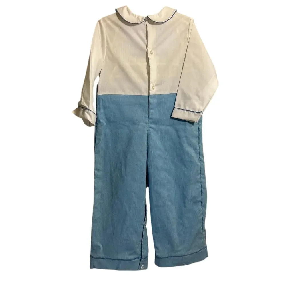 Vtg Infant Blue Corduroy Overall Jumper Pant/Shirt 24 months, Once Upon a Time